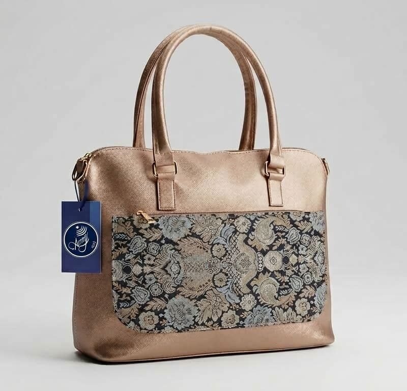 Rose Bronze Brocade Tote