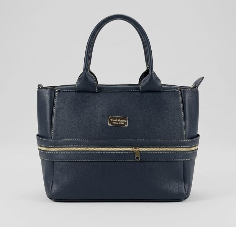Navy Horizon Zip Satchel