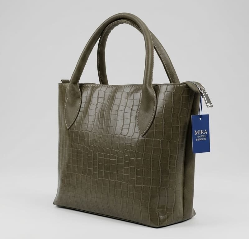 Olive Croc-Embossed