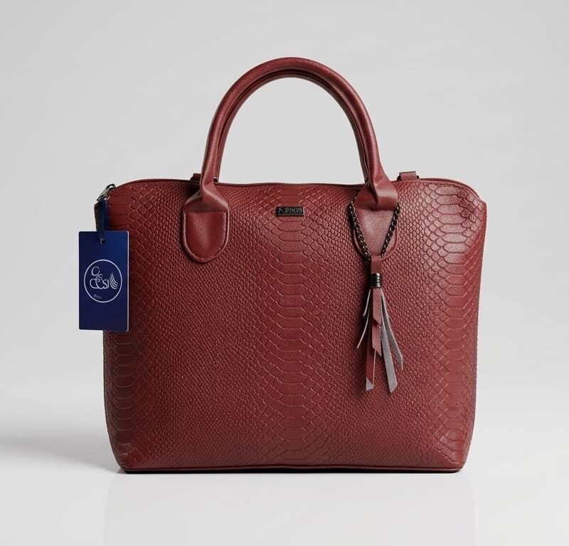 Borgoña Reptil Star Handbag
