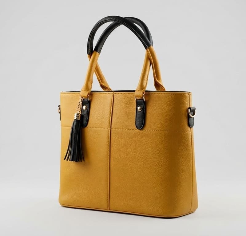 Mustard & Black Contrast Tote