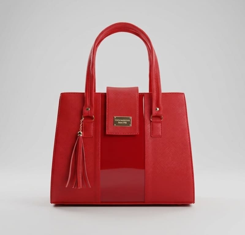 Dual-Textured Center Flap Tote