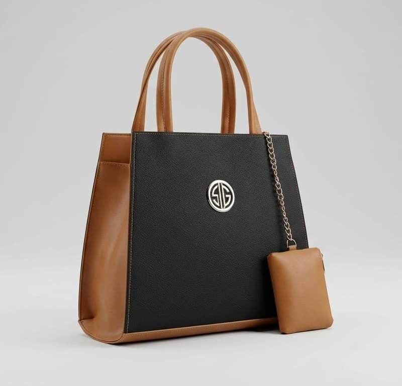 bolso Caramel & Onyx Emblem Executive Tote