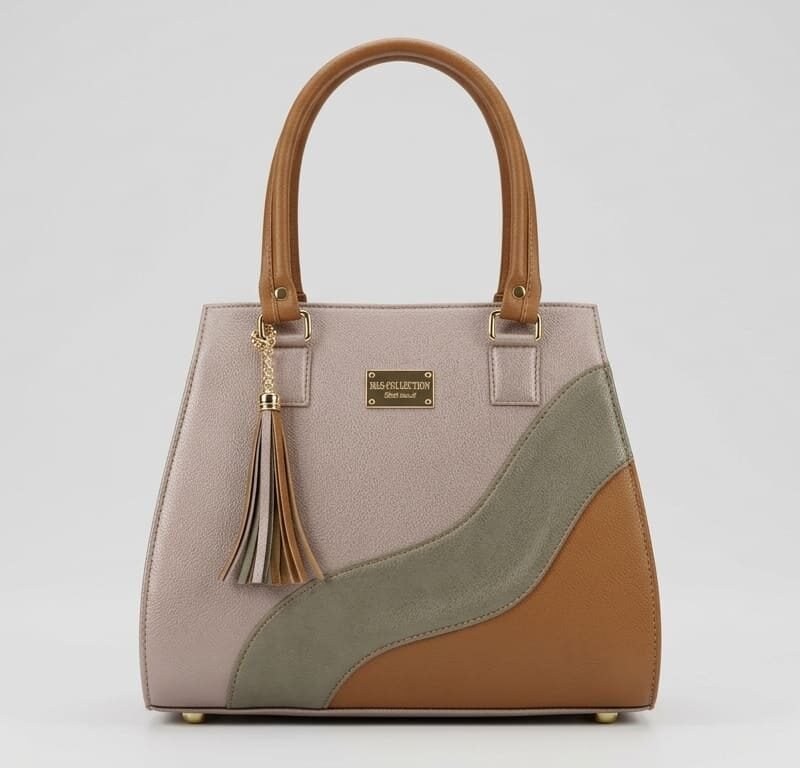 bolso Mauve Olive & Caramel Colorblock Satchel