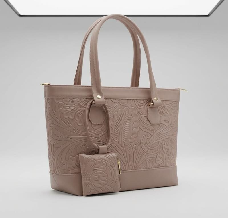 bolso Blush Floral Relief Handbag