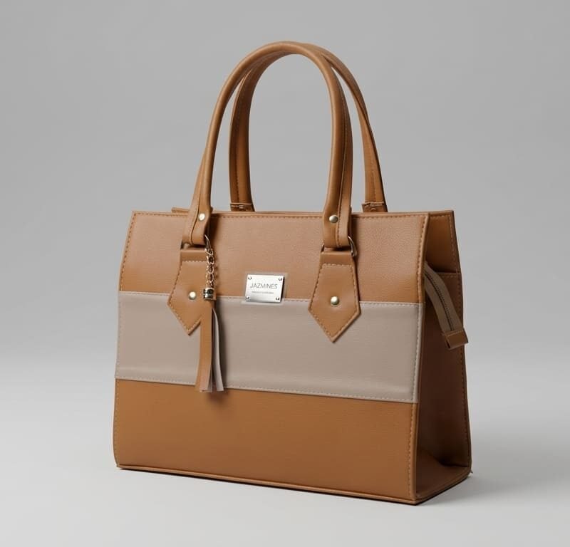 bolso Dual-Tone Panel Structured Handbag