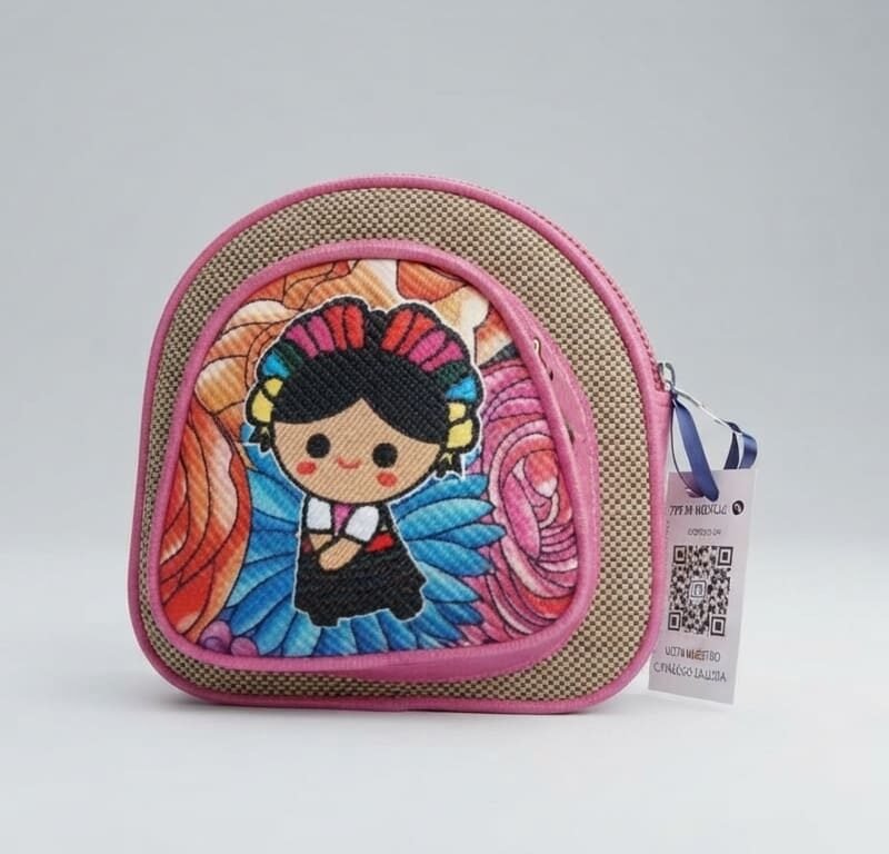 Muñequita Otomí Yute Cosmetic Bag