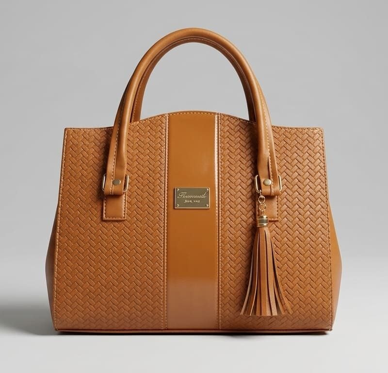Honey Tan Embossed Tassel Tote