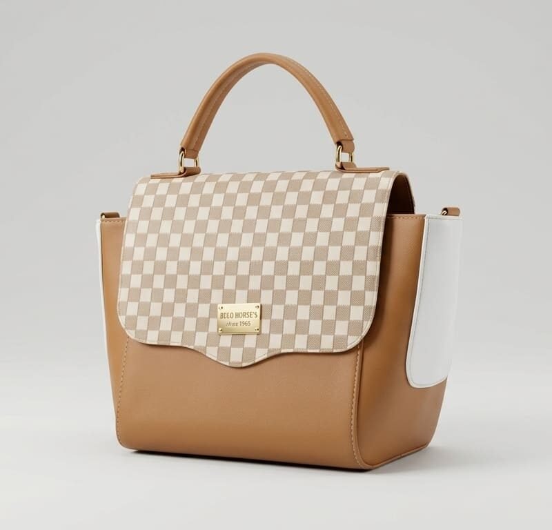 Caramel Damier Check Satchel