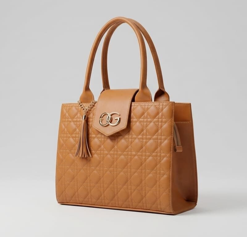 Caramel Cannage Quilted Satchel